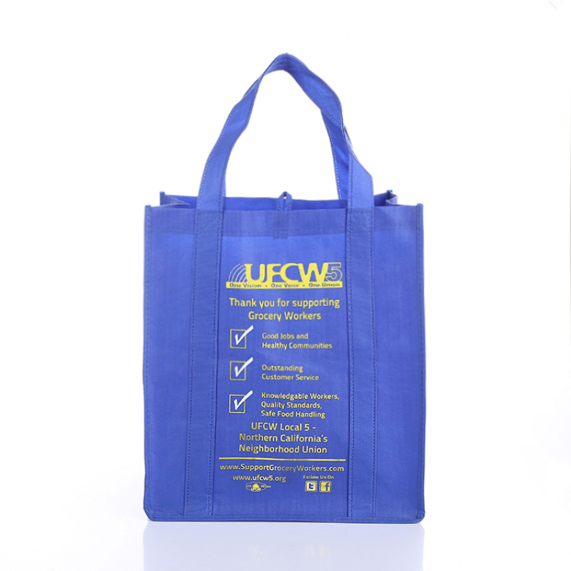 eco friendly portable extended handles printable logo grocery non woven shopping bag