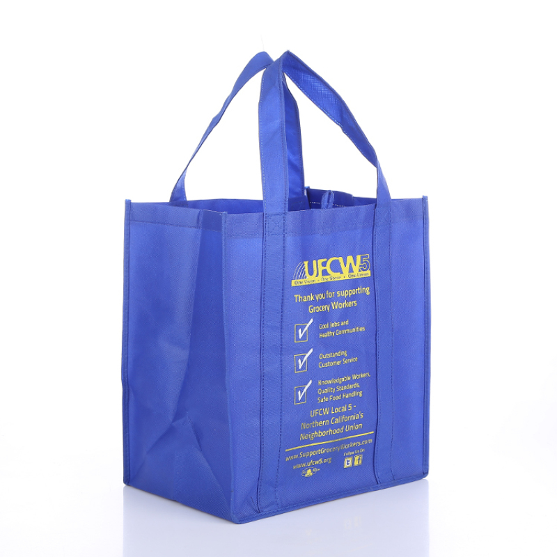 eco friendly portable extended handles printable logo grocery non woven shopping bag