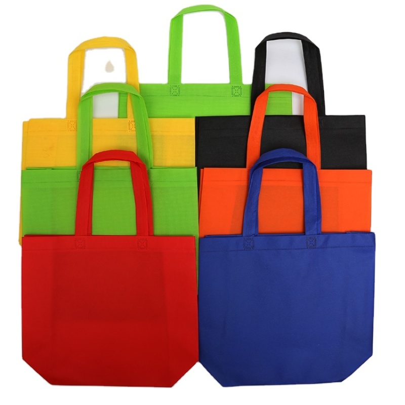 Stock portable reusable biodegradable eco friendly non woven shopping bags custom logo