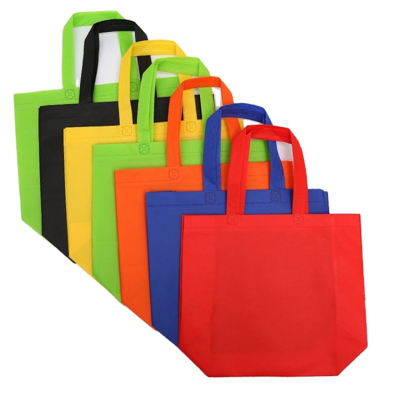 Stock portable reusable biodegradable eco friendly non woven shopping bags custom logo