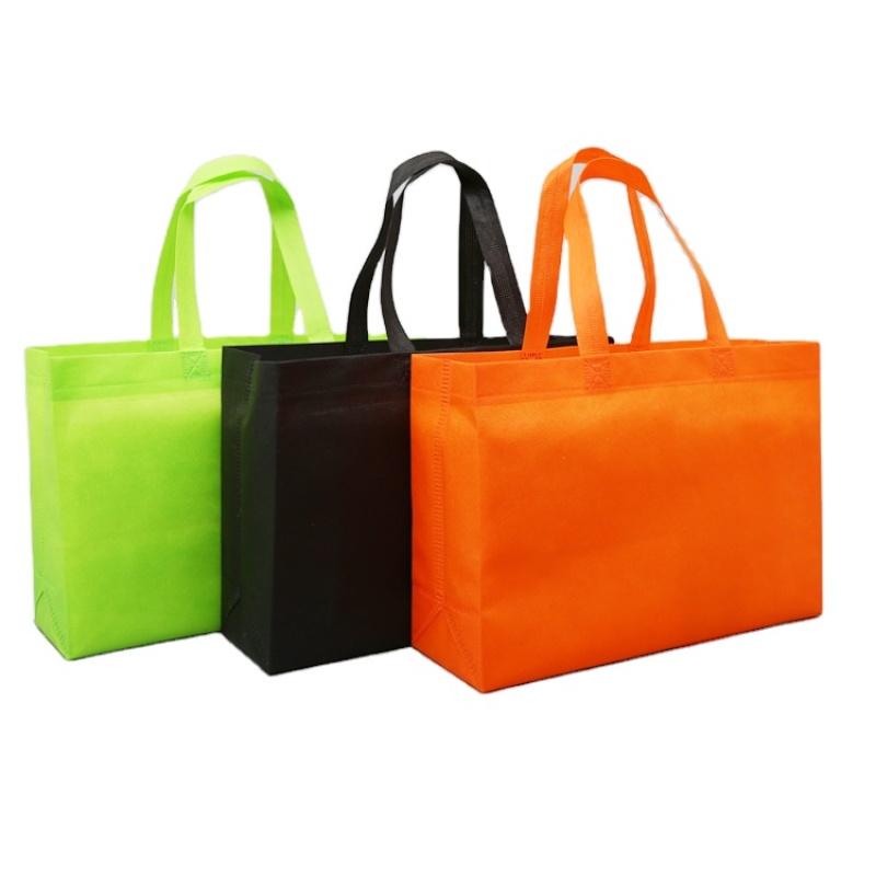 Stock portable reusable biodegradable eco friendly non woven shopping bags custom logo
