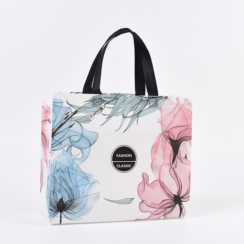 Stock eco friendly waterproof reusable pp laminated non woven fabric shopping bag