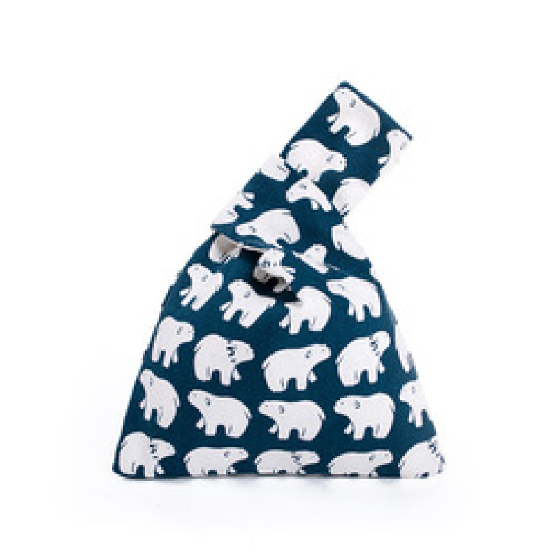 Factory Wholesale Fashion Women Knot Wrist Bag Custom Mini Cotton Linen Tote Bag