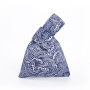 Factory Wholesale Fashion Women Knot Wrist Bag Custom Mini Cotton Linen Tote Bag