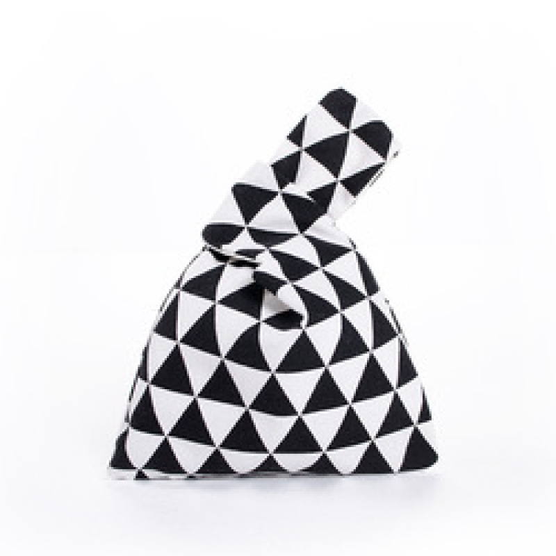 Factory Wholesale Fashion Women Knot Wrist Bag Custom Mini Cotton Linen Tote Bag