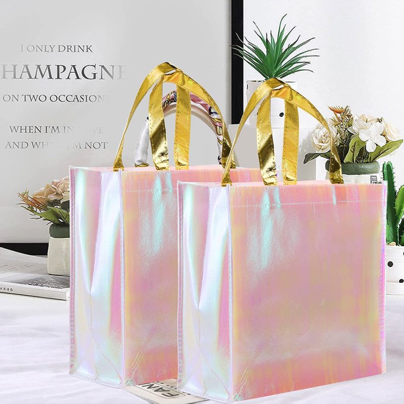 2022 CHENGBAI fashion fine holographic bolsa pp non woven fabric tote shopping packaging bag with custom logo design