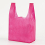Reusable W Die-cut OEM   Non Woven T shirt Shopping bag for Supermarket