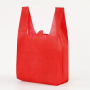 Reusable W Die-cut OEM   Non Woven T shirt Shopping bag for Supermarket