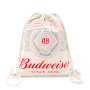 Promotional  wholesale custom logo  printing reusable  nature color  canvas cotton backpack style sports  drawstring bags