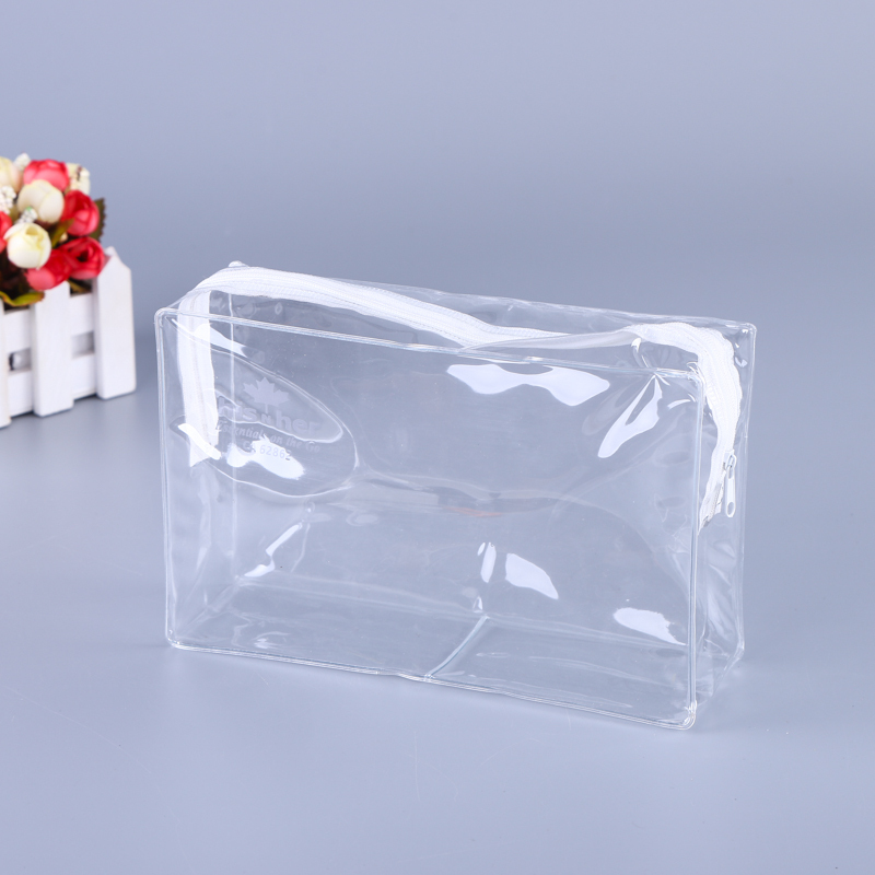Hot selling fashion PVC waterproof transparent cosmetic bag toiletry storage bag PVC three-dimensional zipper storage bag