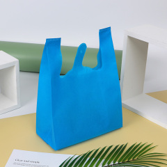 Reusable ECO Non woven Fabric Carry Supermarket Vest Bag Non-woven T- shirt bag For Supermarket Shopping