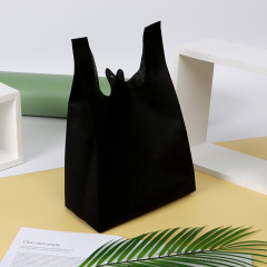 Reusable ECO Non woven Fabric Carry Supermarket Vest Bag Non-woven T- shirt bag For Supermarket Shopping