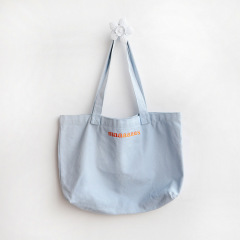 Wholesale reusable recycled organic cotton canvas shopping beach bag custom logo