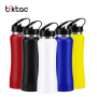 Hot sales 650ml 750ml stainless steel foldable bike water bottle with custom logo