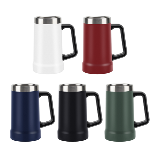 Hot Sales 24oz Double Wall Stainless Steel Travel Mug Vacuum Insulated Beer Tumbler Cups with Handle