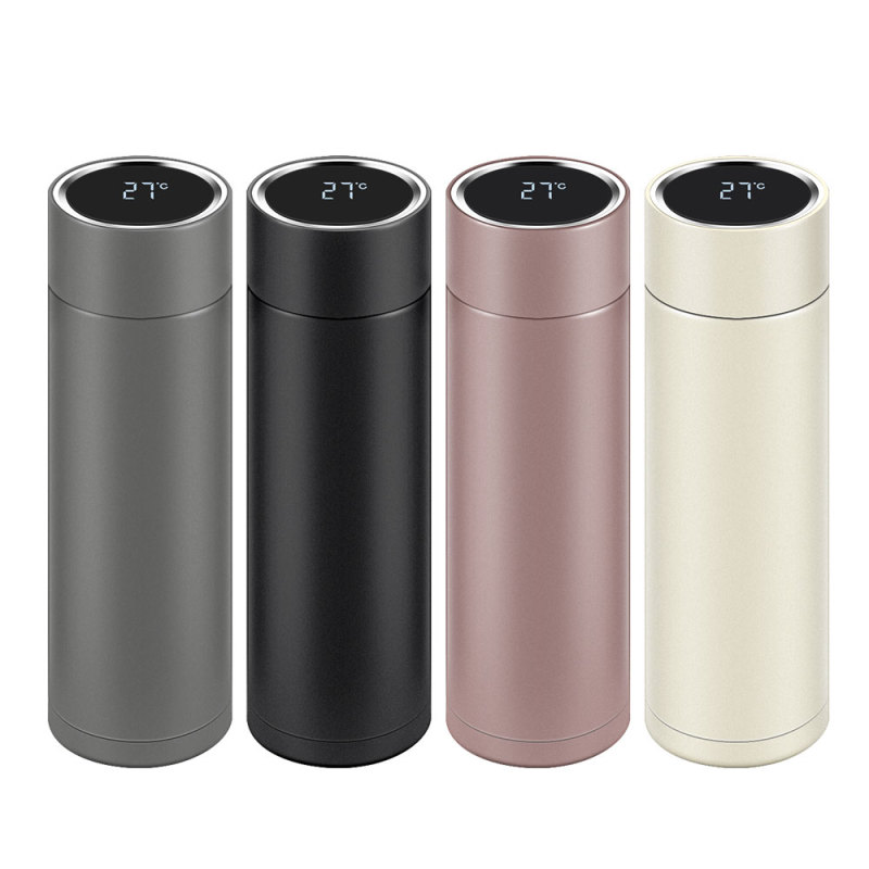 2022 New Design 500ml Stainless Steel Insulated Reminder Smart Water Bottle with Led Temperature Display