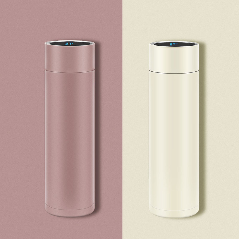 2022 New Design 500ml Stainless Steel Insulated Reminder Smart Water Bottle with Led Temperature Display