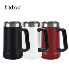 Hot Sales 24oz Double Wall Stainless Steel Travel Mug Vacuum Insulated Beer Tumbler Cups with Handle