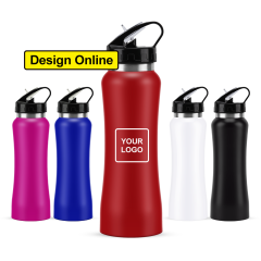 Hot sales 650ml 750ml stainless steel foldable bike water bottle with custom logo