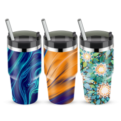 Wholesale New Design 20 oz 30 oz Double Wall Stainless Steel Vacuum Insulated Coffee Tumbler Cups With Straw In Bulk