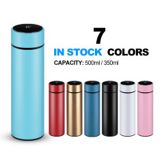 500ml Stainless Steel Insulated Smart Water Bottle With Led Temperature Display Thermo Flask Bottle Tea Cup