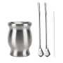 Factory Direct Sales 8oz Double Wall Stainless Steel Yerba Mate Gourd Madai Tumbler Cup With Bombilla Straw