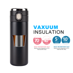 Custom color logo 420ml stainless steel insulated vacuum flasks double wall smart water bottle with bounce lid
