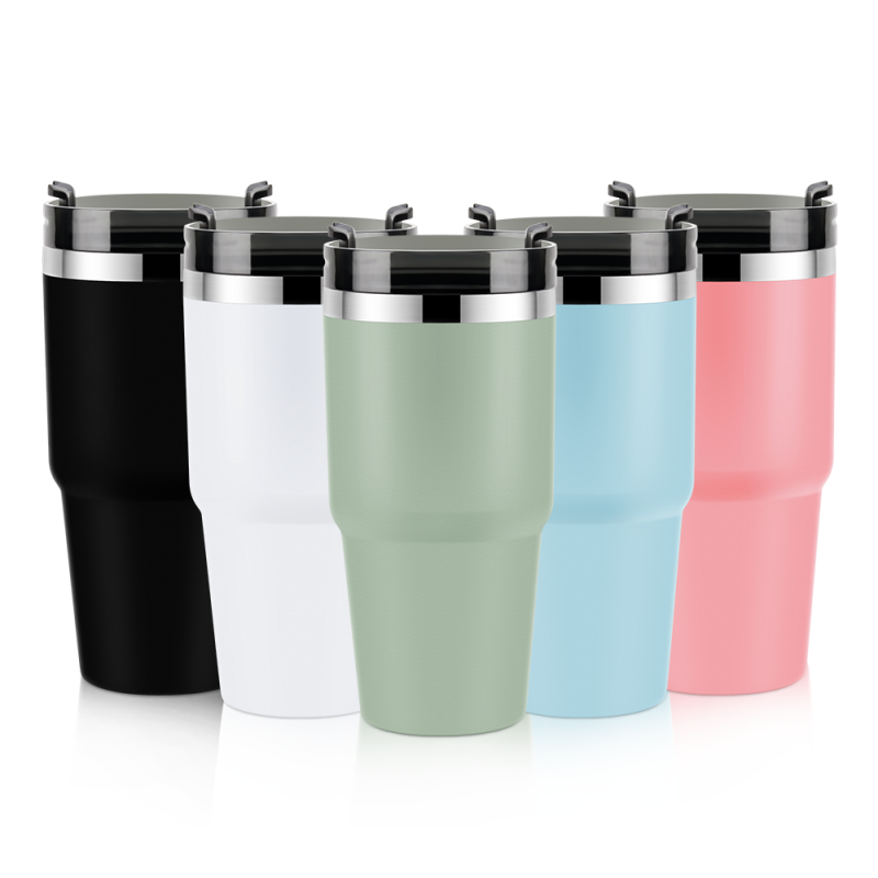 Wholesale New Design 20 oz 30 oz Double Wall Stainless Steel Vacuum Insulated Coffee Tumbler Cups With Straw In Bulk