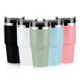 Wholesale New Design 20 oz 30 oz Double Wall Stainless Steel Vacuum Insulated Coffee Tumbler Cups With Straw In Bulk