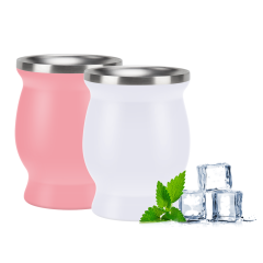 Factory Direct Sales 8oz Double Wall Stainless Steel Yerba Mate Gourd Madai Tumbler Cup With Bombilla Straw