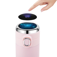 Custom color logo 420ml stainless steel insulated vacuum flasks double wall smart water bottle with bounce lid