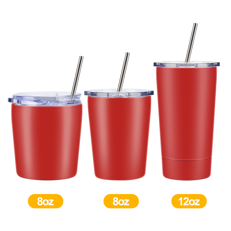 Wholesale Custom logo 8oz 12oz Double wall Stainless Steel Vacuum Insulated  Mug Travel Milk Tumbler