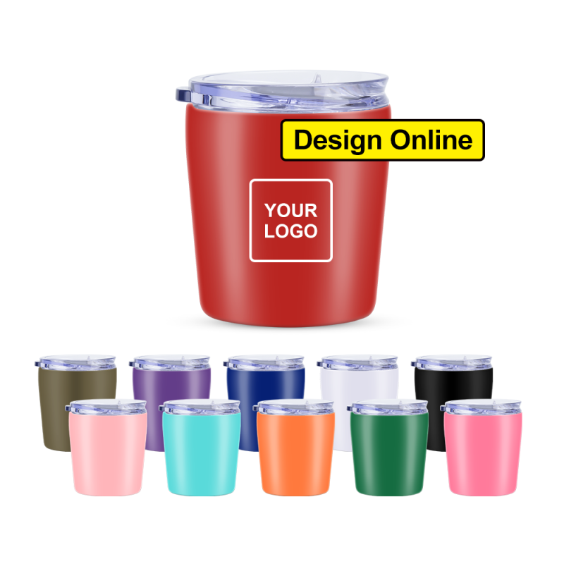 Wholesale Custom logo 8oz 12oz Double wall Stainless Steel Vacuum Insulated  Mug Travel Milk Tumbler