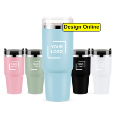 Wholesale New Design 20 oz 30 oz Double Wall Stainless Steel Vacuum Insulated Coffee Tumbler Cups With Straw In Bulk
