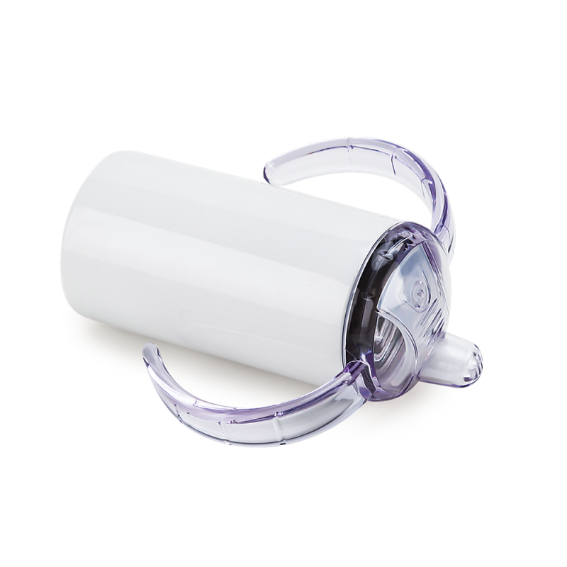 Custom logo 12oz Double wall Stainless Steel White Sublimation Kids Vacuum Insulated Milk Tumbler