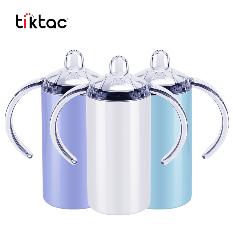 Custom logo 12oz Double wall Stainless Steel White Sublimation Kids Vacuum Insulated Milk Tumbler
