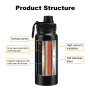 Wide Mouth Vacuum Insulated Double Wall Stainless Steel Thermos Water Bottle/Flask