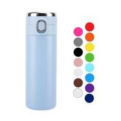 Custom color logo 420ml stainless steel insulated vacuum flasks double wall smart water bottle with bounce lid