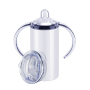 Custom logo 12oz Double wall Stainless Steel White Sublimation Kids Vacuum Insulated Milk Tumbler