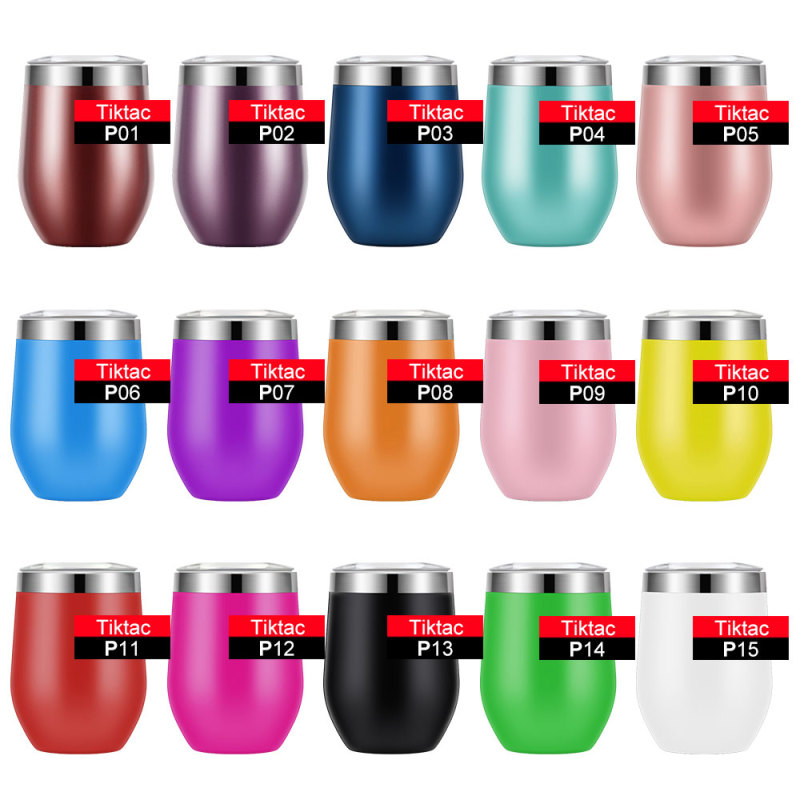 Cheap Sell 12oz Stainless Steel Wine Glass Tumbler Cups