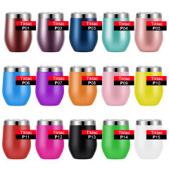 Cheap Sell 12oz Stainless Steel Wine Glass Tumbler Cups