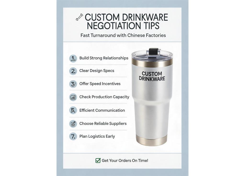 Tips for negotiating with Chinese factories for fast turnaround on custom drinkware orders