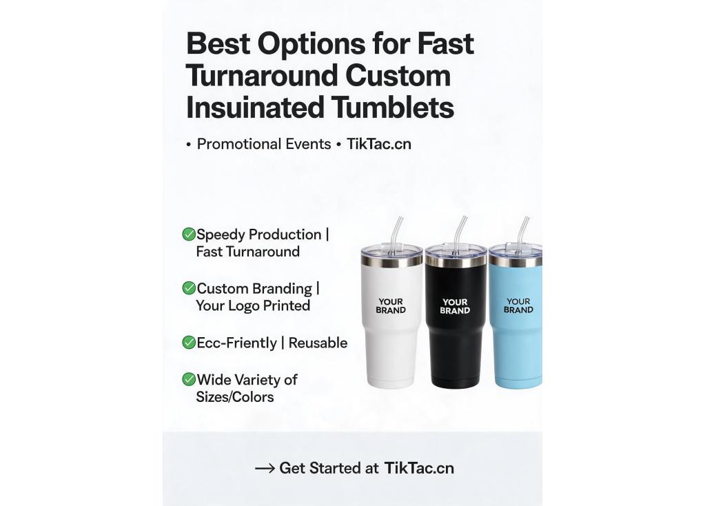 What are the best options for fast turnaround custom insulated tumblers for promotional events?