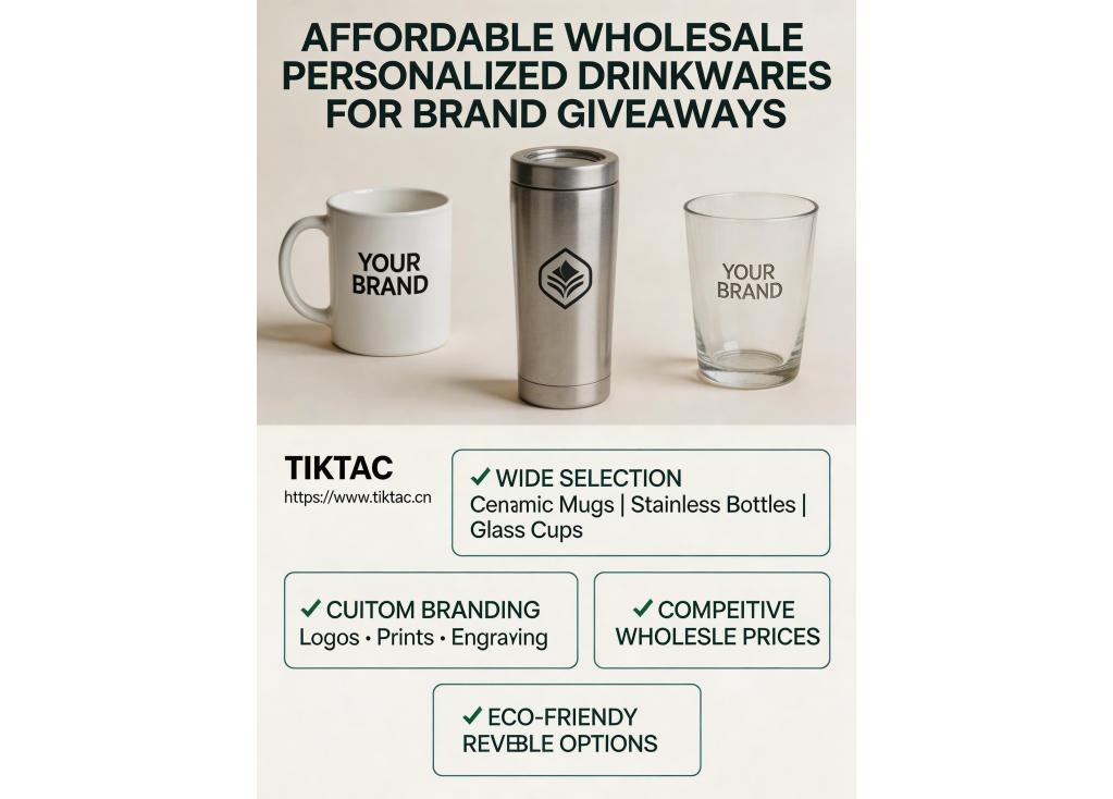 Looking for affordable wholesale suppliers of personalized drinkware for brand giveaways.