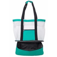 2018 wholesale mesh beach tote cooler bag with cooler compartment,multipurpose beach cooler Bag,Insulated Cooler Bag