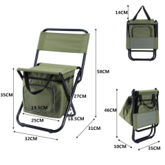 Compact Fishing Stool Foldable Camping Chair with Cooler Bag