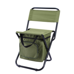 Compact Fishing Stool Foldable Camping Chair with Cooler Bag