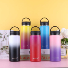Most popular  double wall stainless steel insulated vacuum metal hot drinking sport water bottle