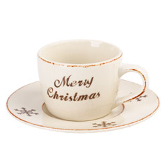 Christmas letter series designed coffee cup and saucer
