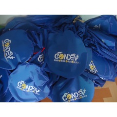 Blue Round polyester tote bags with custom logo